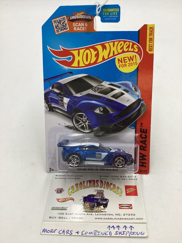 2015 Hot Wheels HW Race #149 Aston Martin Vantage GT3 Blue 107D Online Sale