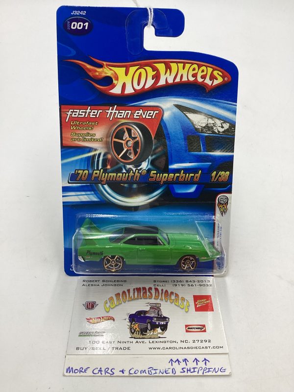 2006 Hot Wheels First Editions #001 70 Plymouth Superbird green FTE 37D *Vein on Card* Online now