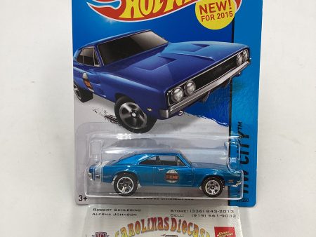 2015 Hot wheels HW City #19 69 Dodge Charger 500 Blue 56C Hot on Sale