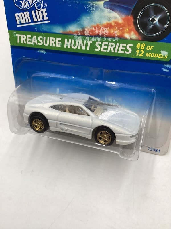 1996 Hot Wheels Treasure Hunt Series 8 12 Ferrari 355 White #435 *Bad Card* W Protector Discount