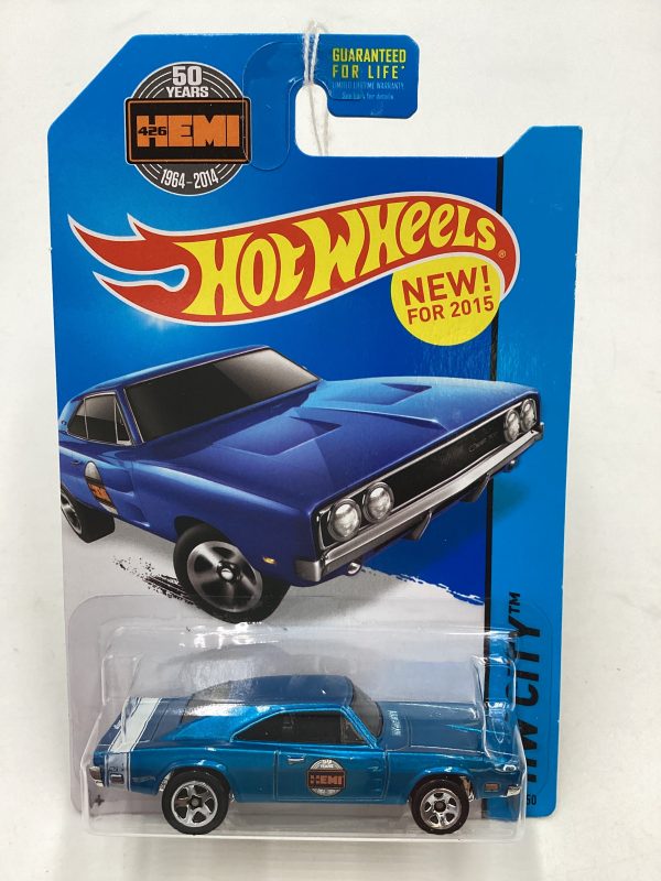 2015 Hot wheels HW City #19 69 Dodge Charger 500 Blue 56C Hot on Sale