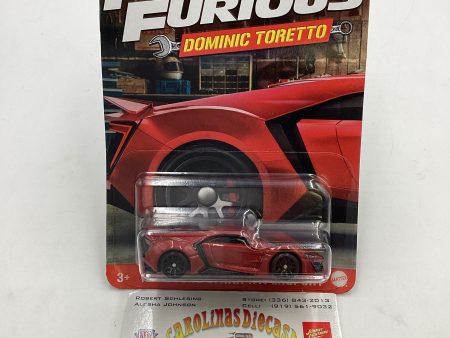 Hot wheels Fast and furious Dominic Toretto #3 W Motors Lykan Hypersport 72D Hot on Sale