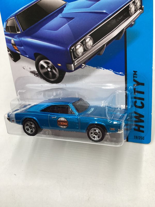 2015 Hot wheels HW City #19 69 Dodge Charger 500 Blue 56C Hot on Sale