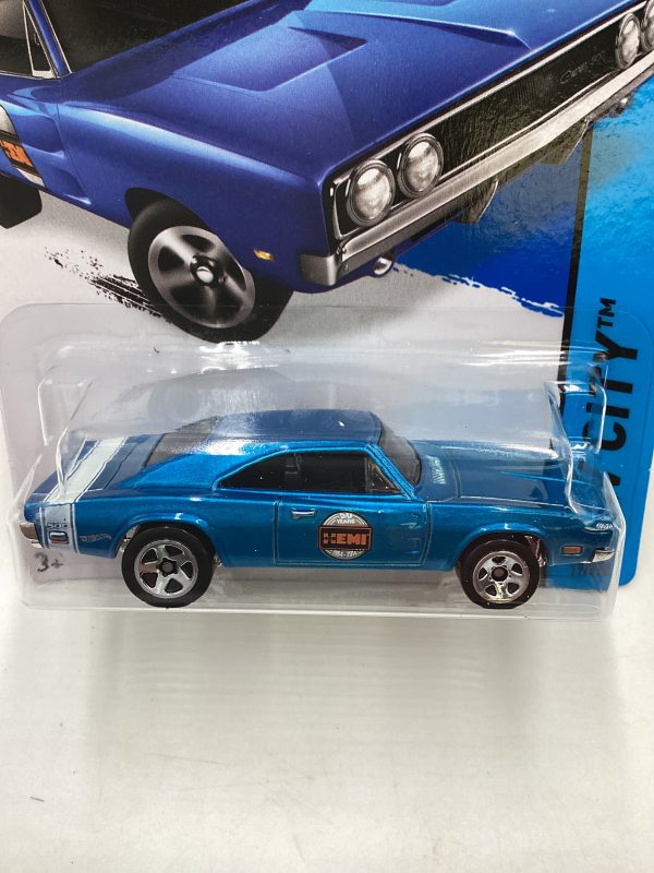 2015 Hot wheels HW City #19 69 Dodge Charger 500 Blue 56C Hot on Sale