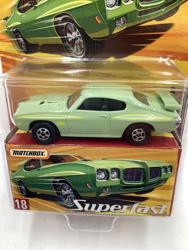 Matchbox 2005 Superfast #18 1970 Pontiac GTO judge green 173B Cheap