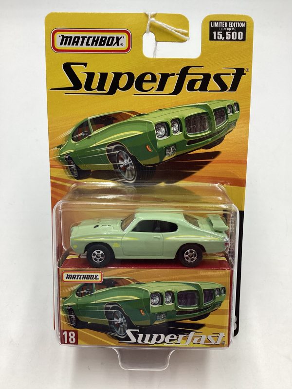 Matchbox 2005 Superfast #18 1970 Pontiac GTO judge green 173B Cheap