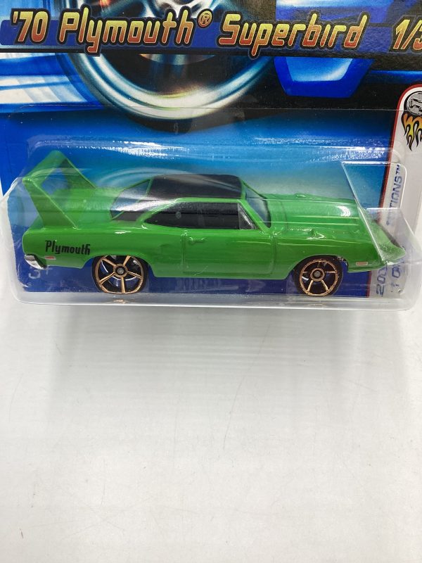 2006 Hot Wheels First Editions #001 70 Plymouth Superbird green FTE 37D *Vein on Card* Online now