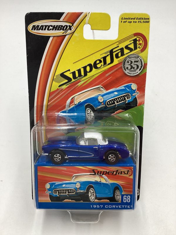 Matchbox 2004 Superfast #68 1957 Chevrolet Corvette blue 174F Hot on Sale