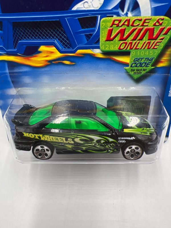 2001 Hot Wheels #115 Honda Civic Black 77B on Sale