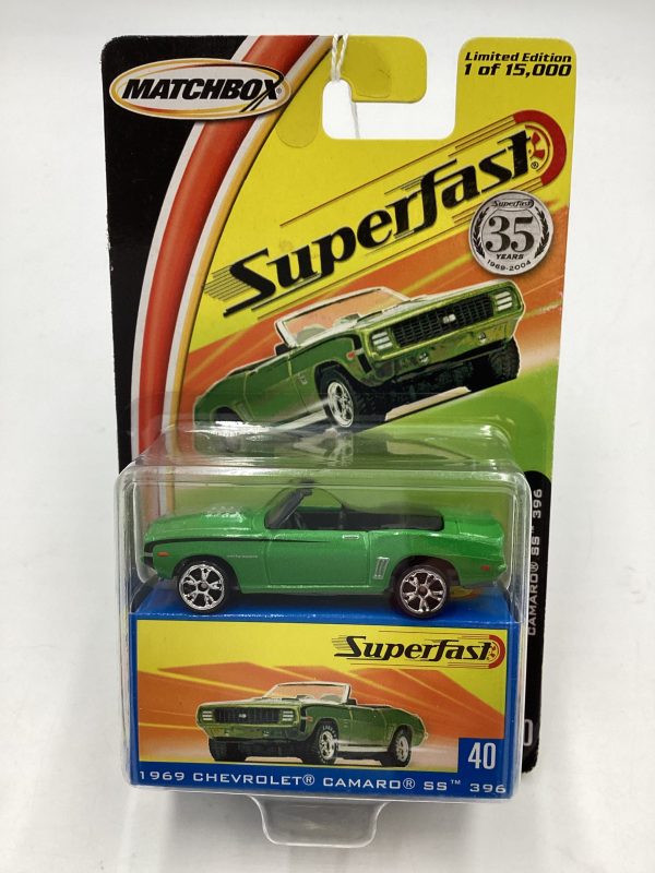 Matchbox 2004 Superfast #40 1969 Chevrolet Camaro SS 396 green 170i For Cheap