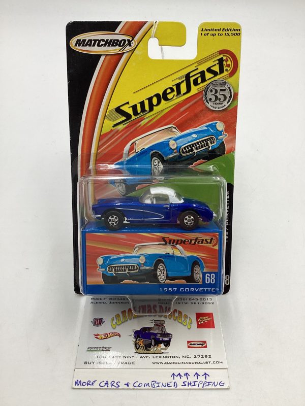 Matchbox 2004 Superfast #68 1957 Chevrolet Corvette blue 174F Hot on Sale