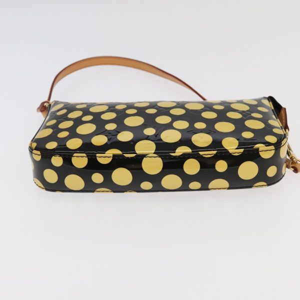 LOUIS VUITTON Vernis Yayoi Kusama Pochette Accessoires Black M91427 Auth 95256 Online now