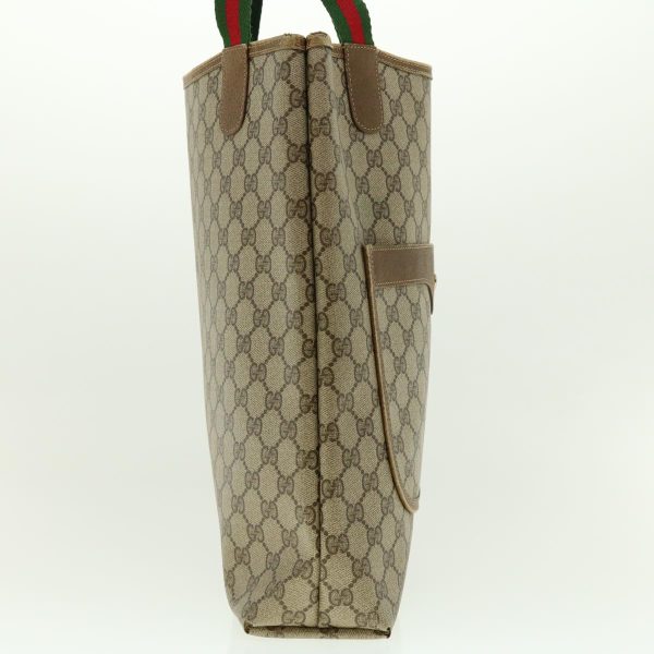 GUCCI GG Canvas Web Sherry Line Tote Bag Beige Red Green 120.02.003 39772 Online now