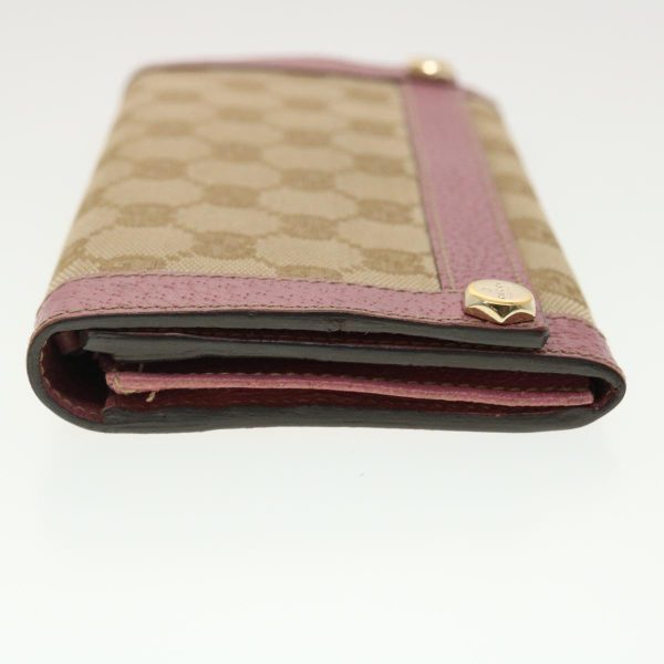 GUCCI GG Canvas Long Wallet Beige Pink 154168 39495 Hot on Sale