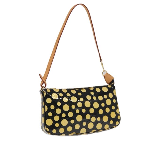 LOUIS VUITTON Vernis Yayoi Kusama Pochette Accessoires Black M91427 Auth 95256 Online now