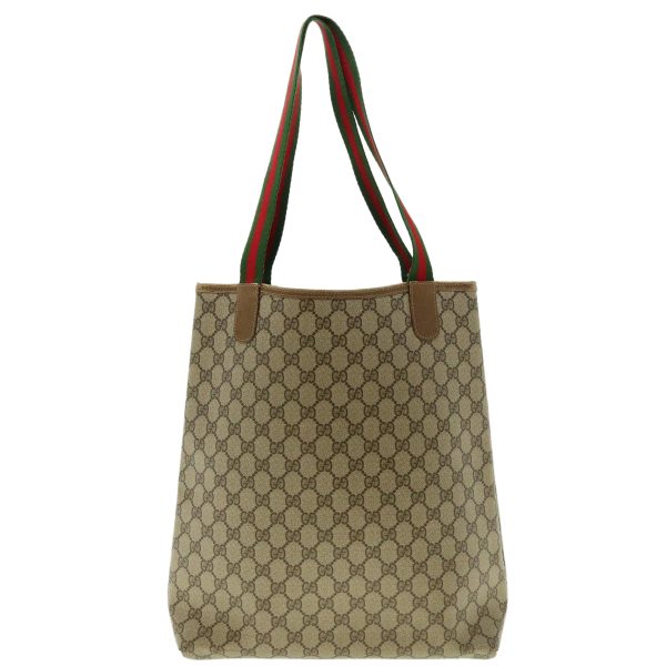 GUCCI GG Canvas Web Sherry Line Tote Bag Beige Red Green 120.02.003 39772 Online now