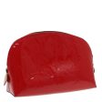 LOUIS VUITTON Monogram Vernis Pochette Cosmetic Pouch Red Slys M90172 Auth 95851 Discount