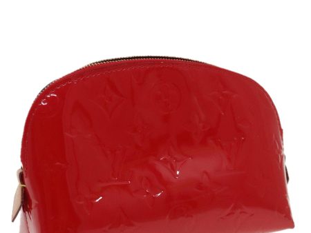 LOUIS VUITTON Monogram Vernis Pochette Cosmetic Pouch Red Slys M90172 Auth 95851 Discount