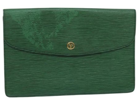 LOUIS VUITTON Epi Montaigne 27 Clutch Bag Green M52654  95998 Discount