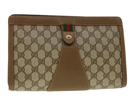 GUCCI GG Canvas Web Sherry Line Clutch Bag Beige Red Green 89.01.033 ki2822 Online Sale