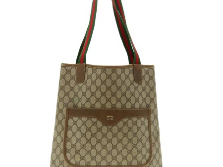 GUCCI GG Canvas Web Sherry Line Tote Bag Beige Red Green 120.02.003 39772 Online now