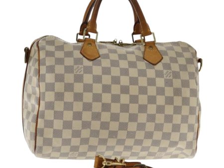 LOUIS VUITTON Damier Azur Speedy Bandouliere 30 Hand Bag 2way N41052 Auth 94458 For Discount