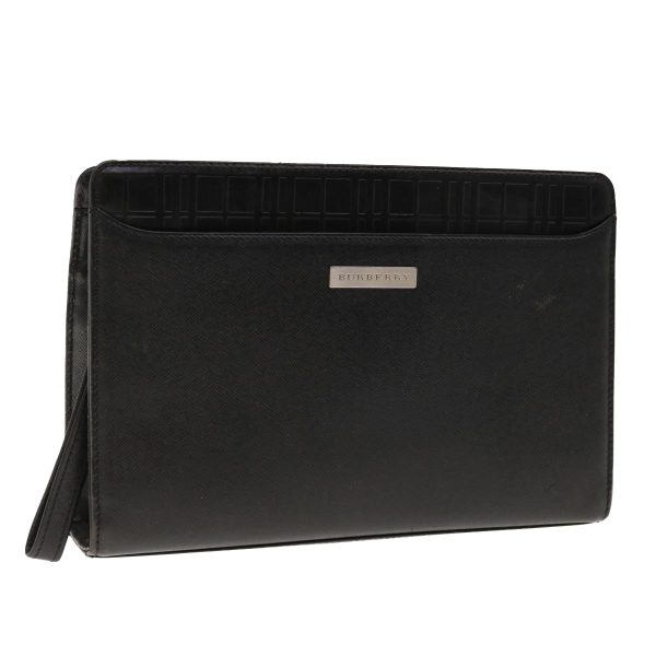 BURBERRY Clutch Bag Leather BlackNew bs11817 For Discount