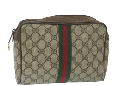 GUCCI Web Sherry Line GG Supreme Clutch Bag Beige Red 40 014 3553 yk10088 Sale