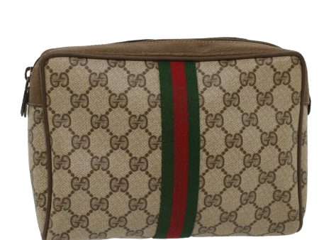 GUCCI GG Canvas Web Sherry Line Clutch Bag Beige Red Green 63.01.012 yk8564 Online Hot Sale