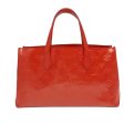 LOUIS VUITTON Monogram Vernis Wilshire PM Hand Bag Orenge M93644  95270 on Sale