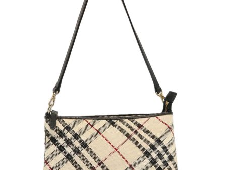 BURBERRY Nova Check Blue Label Shoulder Bag Canvas WhiteNew 70948 Fashion