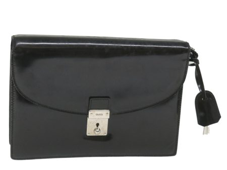 GUCCI Clutch Bag Enamel Black 018 122 1940 ti1276 Online now