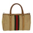 GUCCI Web Sherry Line Boston Bag Canvas Beige Red Green 378.012.3841 43210 Online Hot Sale