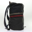 GUCCI Sherry Line Diamante Backpack Nylon Black Red beige 268111 bs6735 For Sale