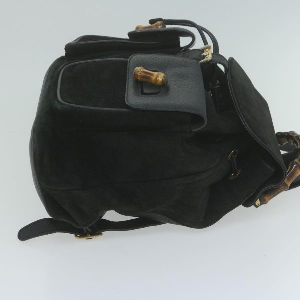 GUCCI Bamboo Backpack Suede Black 003 0016 0 66025 For Sale