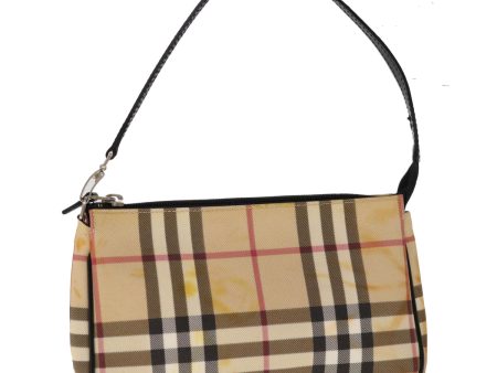 BURBERRY Nova Check Accessory Pouch Coated Canvas Beige BlackNew 65593 Sale