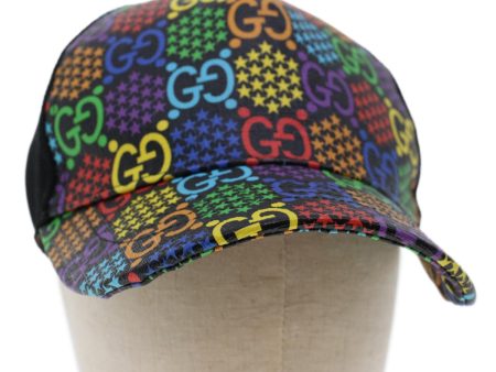 GUCCI GG Psychedelic Cap PVC Leather M 58 Multicolor Black 517074 yk7867 Hot on Sale