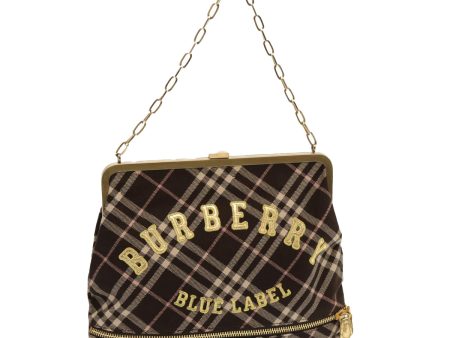 BURBERRY Nova Check Blue Label Chain Shoulder Bag Canvas BrownNew 69961 Hot on Sale