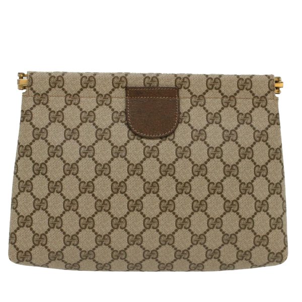 GUCCI GG Canvas Clutch Bag PVC Leather Beige 67-039-5229 yk8304 Fashion