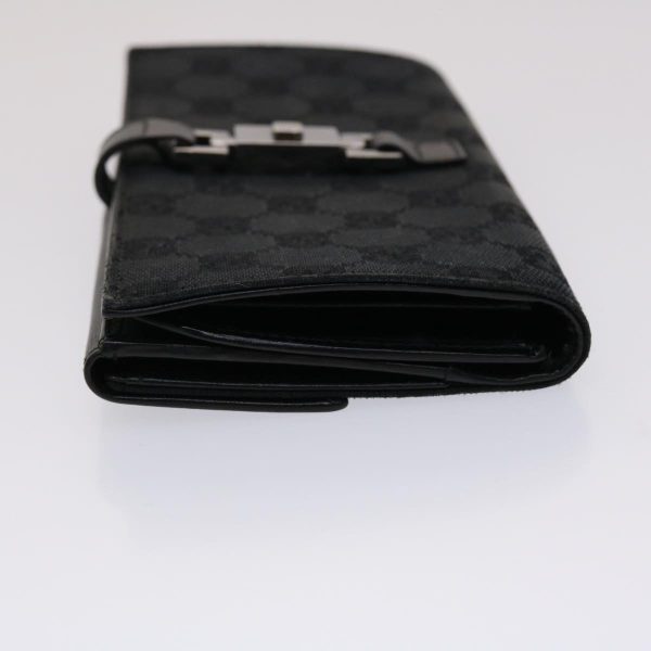 GUCCI GG Canvas Jackie Long Wallet Leather Black ep953 Online Sale