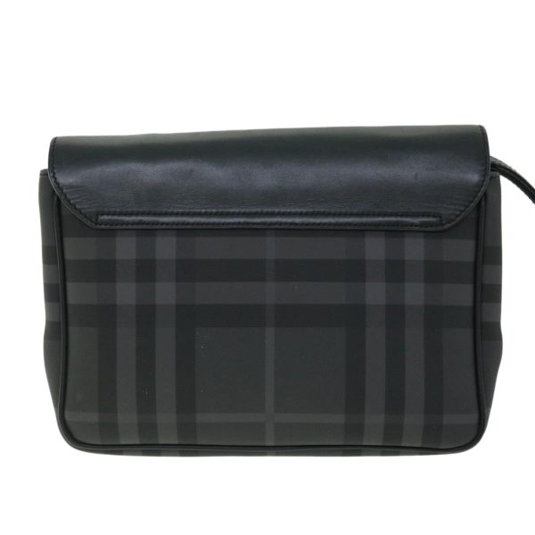 BURBERRY Nova Check Clutch Bag Coated Canvas Leather BlackNew yk8453 Online Sale