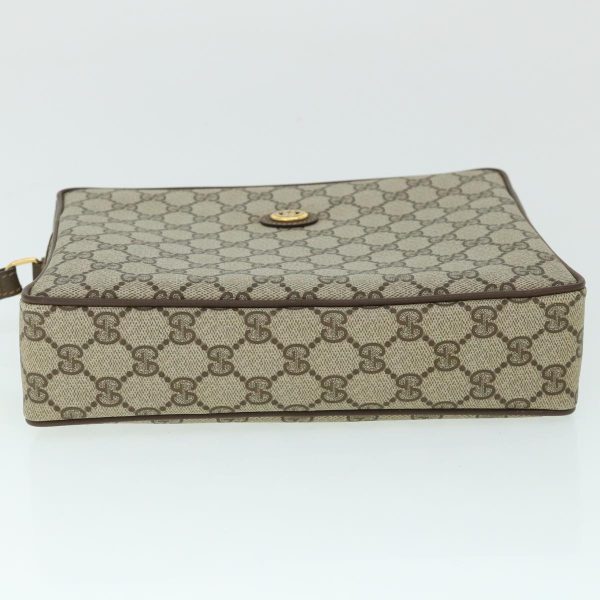 GUCCI GG Canvas Clutch Bag PVC Leather Beige 156.01.053 yk8651 Fashion