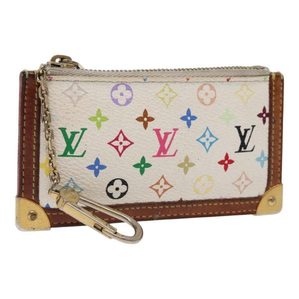 LOUIS VUITTON Monogram Multicolor Pochette Cles Purse White M92655 Auth 94730 Online Hot Sale