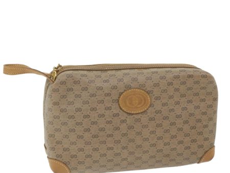 GUCCI Micro GG Canvas Clutch Bag PVC Leather Beige bs9979 Online Hot Sale