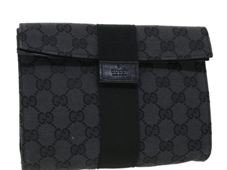 GUCCI GG Canvas Clutch Bag Black 039 0992 001998 52175 For Sale