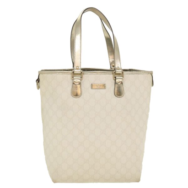 GUCCI GG Canvas Tote Bag PVC Leather White 189896 39964 Online Hot Sale