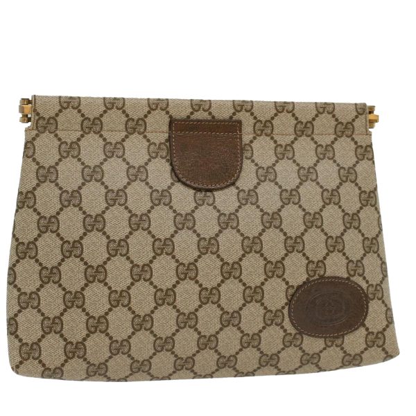 GUCCI GG Canvas Clutch Bag PVC Leather Beige 67-039-5229 yk8304 Fashion