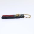 GUCCI Sherry Line Key Ring Canvas Red Navy yk8505 Supply