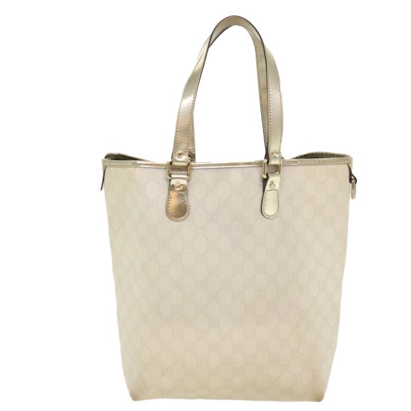 GUCCI GG Canvas Tote Bag PVC Leather White 189896 39964 Online Hot Sale