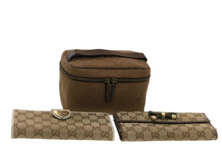 GUCCI GG Canvas Web Sherry Line Pouch Wallet 3Set Beige Red Green bs5568 Online Hot Sale